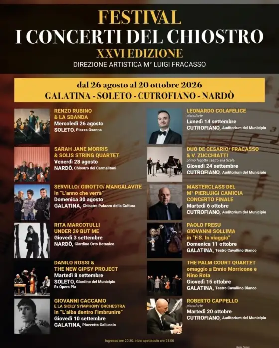 Festival I Concerti del Chiostro 2026 - 26^ Edizione